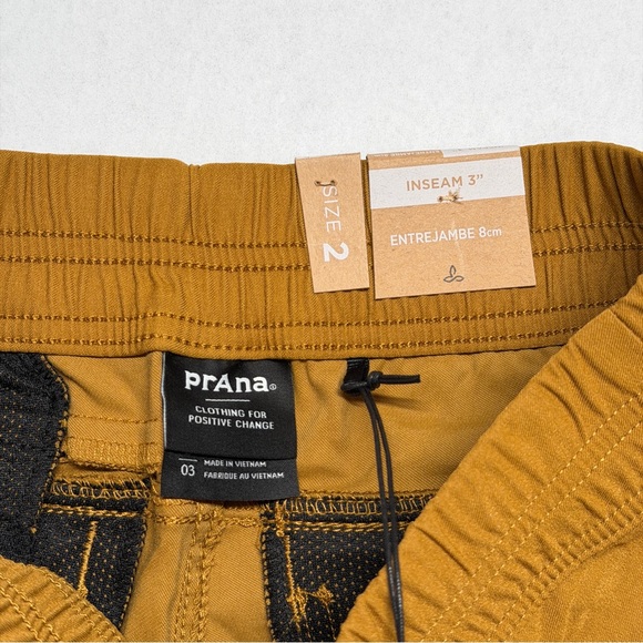 Prana Halle E-Waist Shorts Womens Size 2, 3" Inseam Bronze Outdoors Hiking NEW - Picture 5 of 6